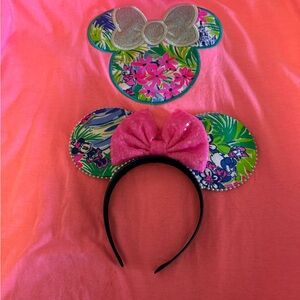 Lilly P inspired Custom ears and shirt